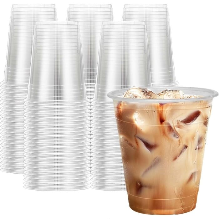 12 oz Clear Plastic Cups With Lids And Straws