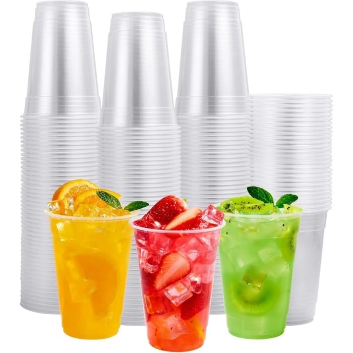 14 oz Clear Cups With Lids